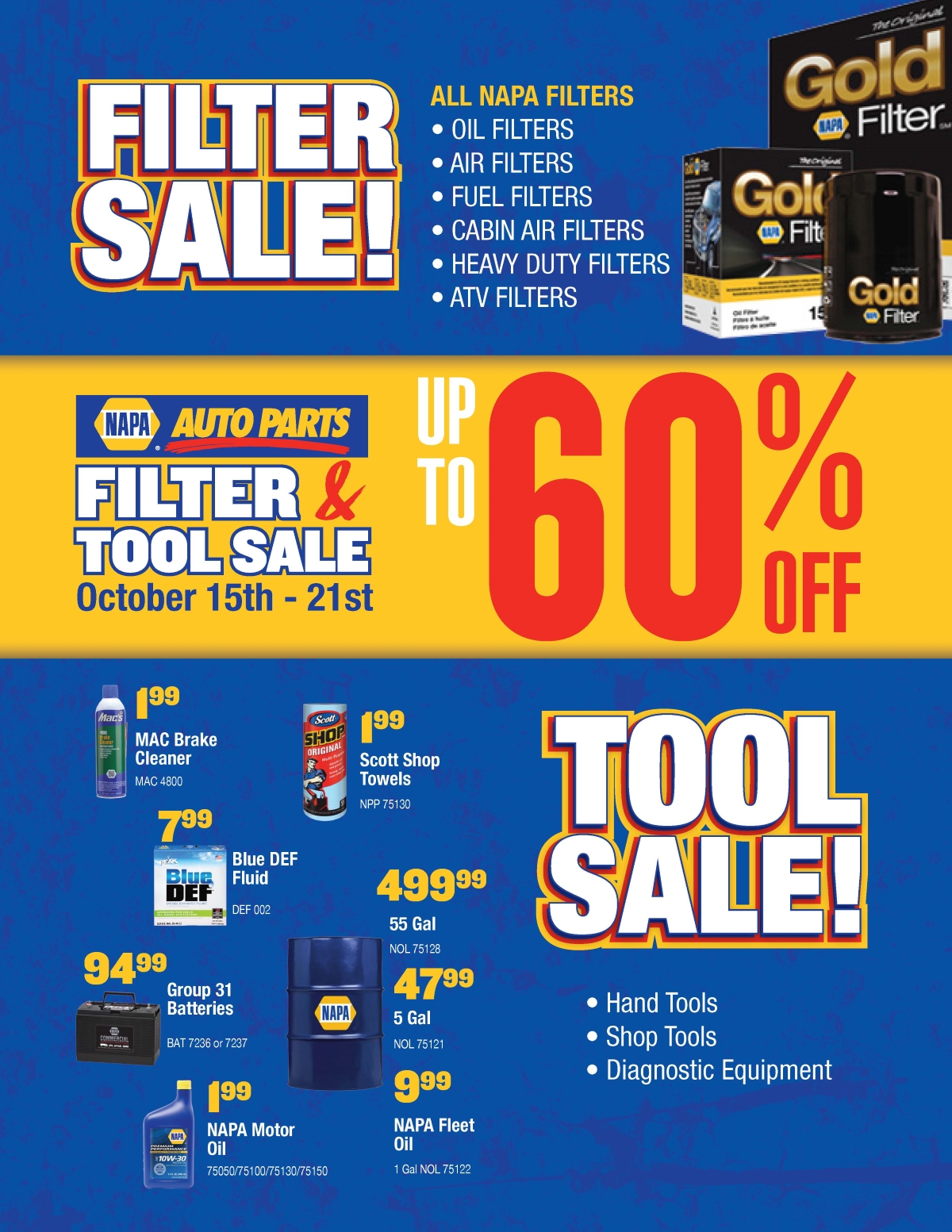 napa-auto-parts-filter-and-tool-sale-october-15th-to-21st-2017